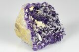 Purple, Cubic Fluorite Crystals with Quartz - Berbes, Spain #183831-1